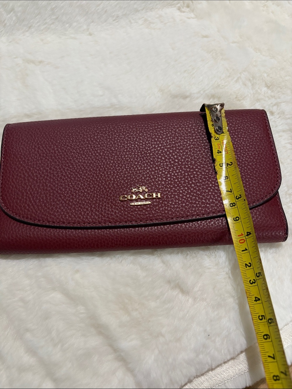 Coach Pebbled Leather Continental Wallet - Wine - Picture 6 of 6